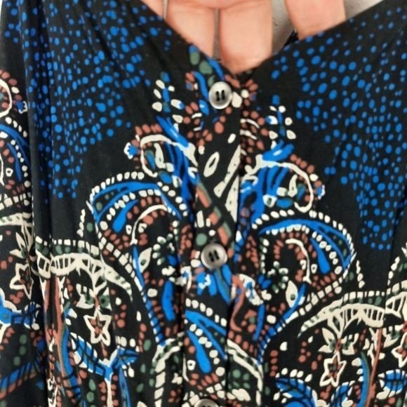 Free People Black and Blue Maxi Dress - Picture 9 of 10